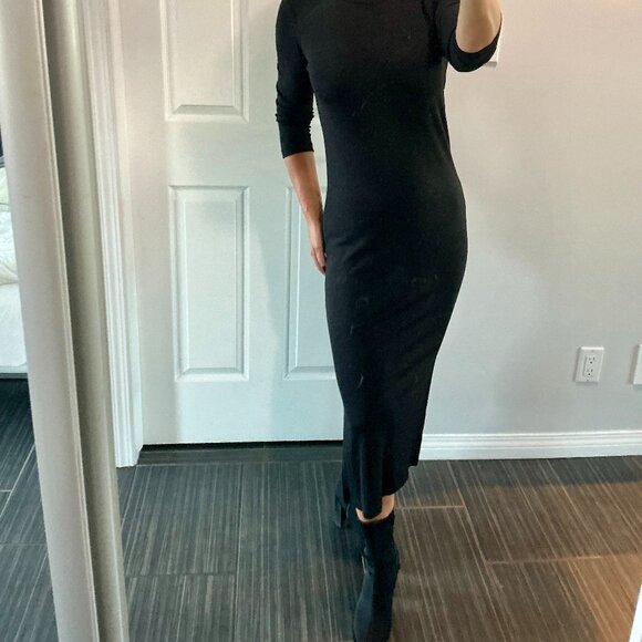 Amazing! Rachel Zoe black knit midi stretchy and soft dress size xs - Picture 9 of 9